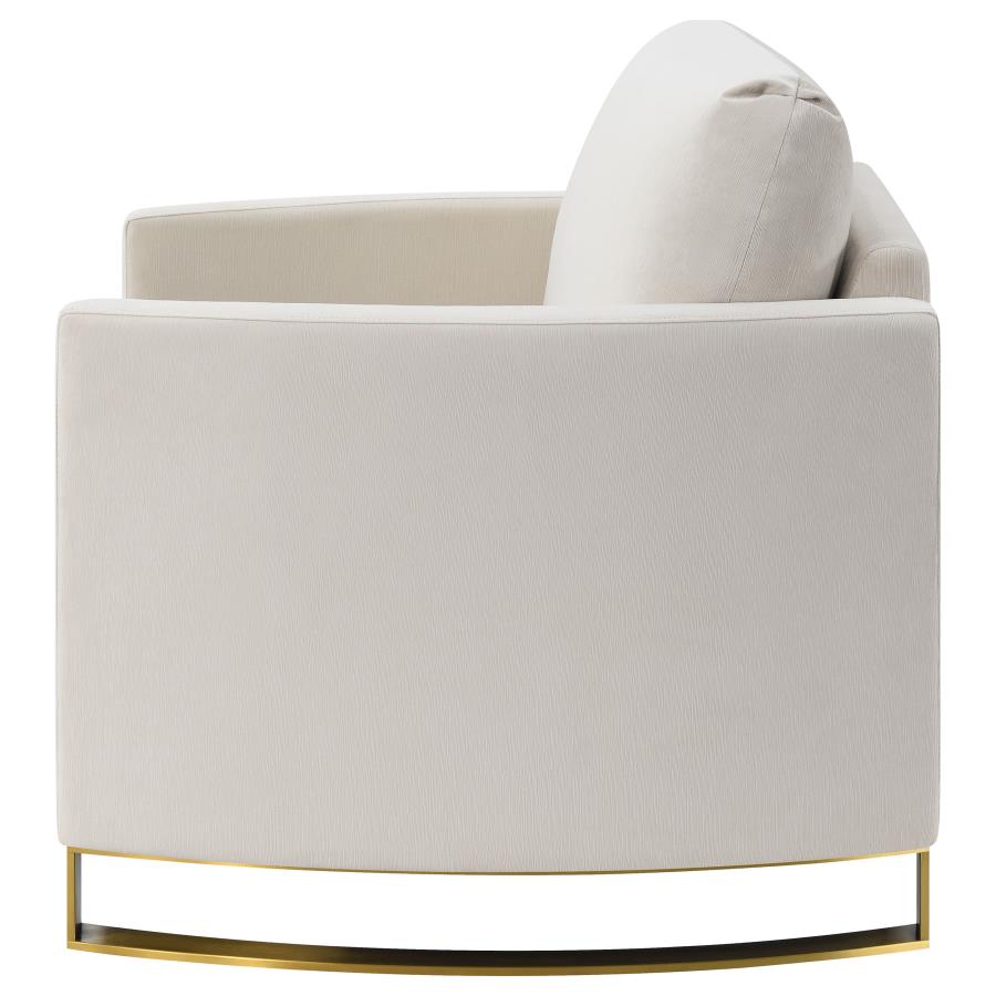 Corliss Upholstered Curved Track Arm Chair Beige-zoom-5