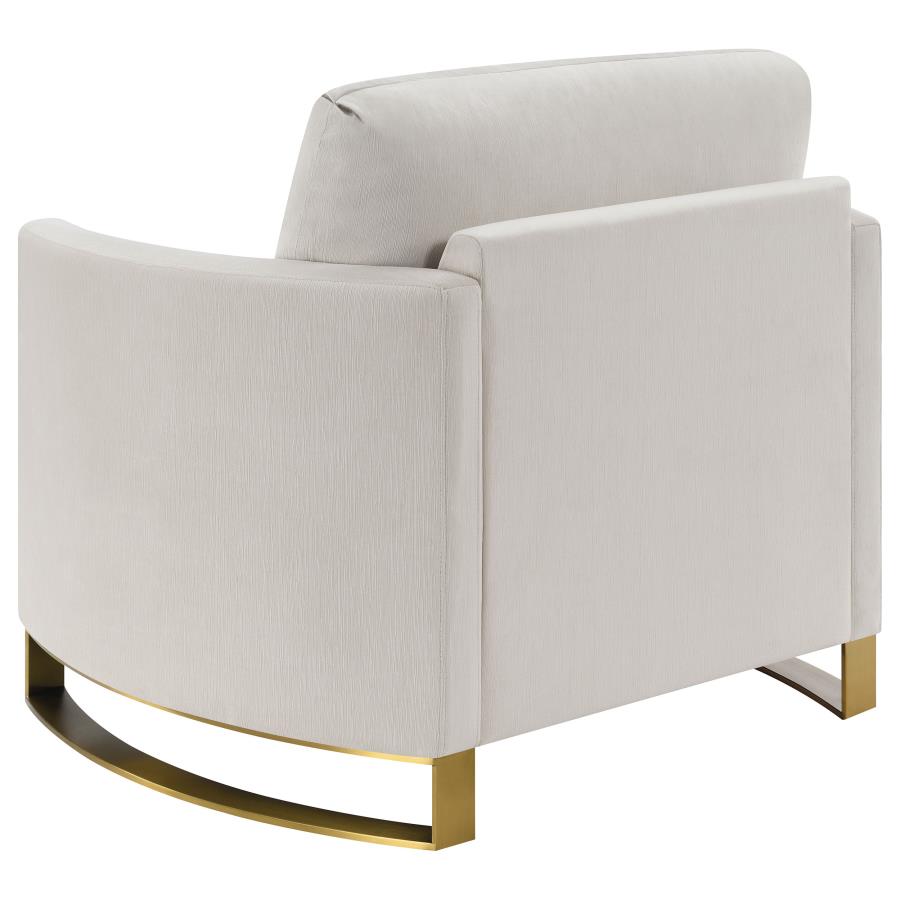 Corliss Upholstered Curved Track Arm Chair Beige-zoom-6