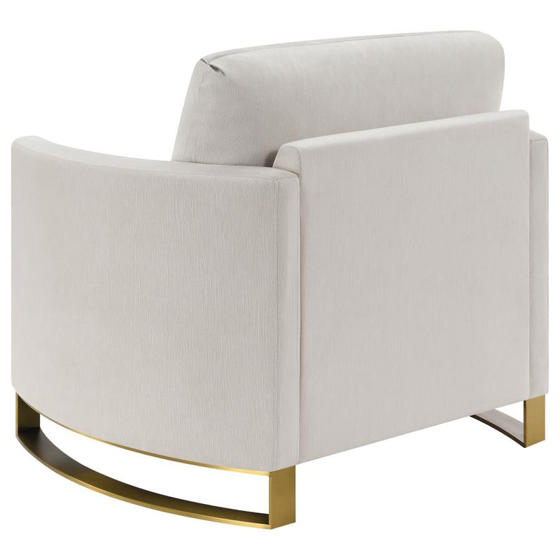 Corliss Upholstered Curved Track Arm Chair Beige-zoom-
