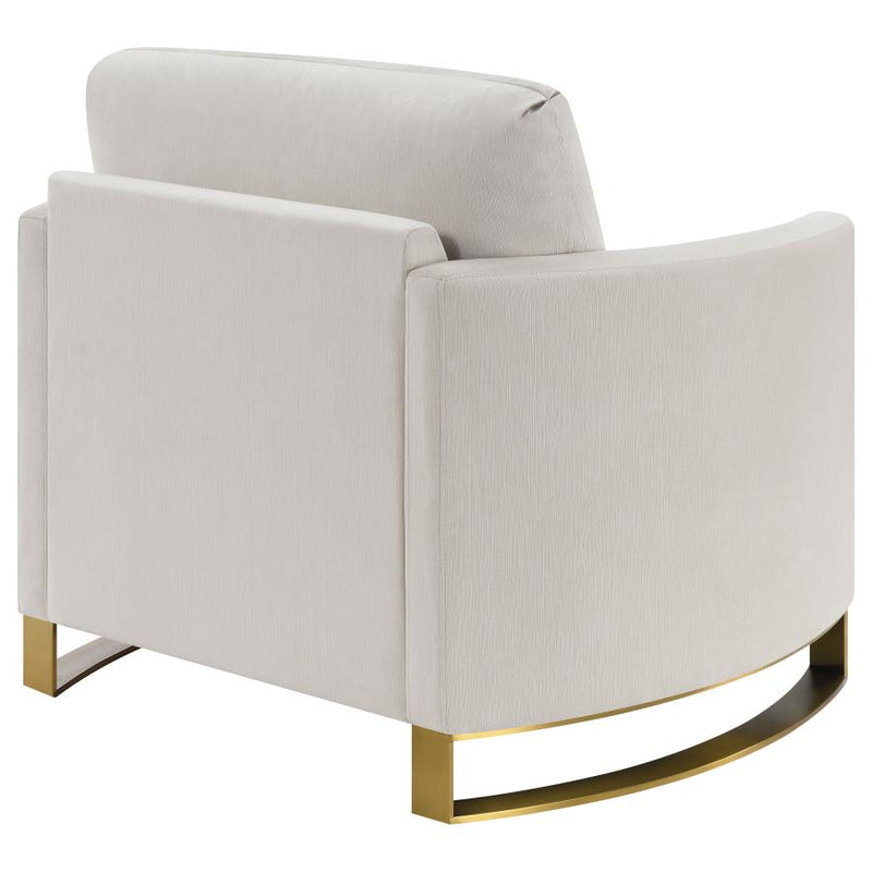 Corliss Upholstered Curved Track Arm Chair Beige-zoom-