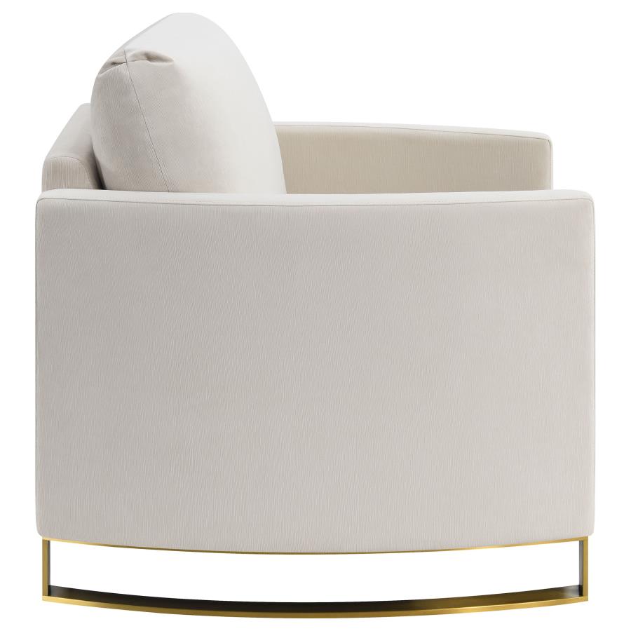 Corliss Upholstered Curved Track Arm Chair Beige-zoom-8