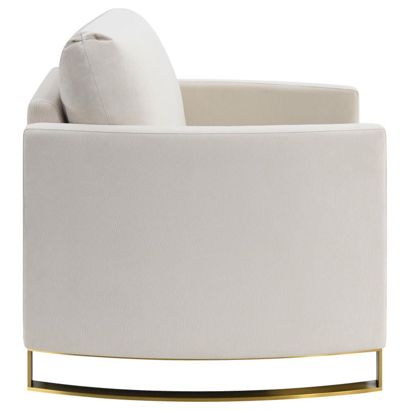 Corliss Upholstered Curved Track Arm Chair Beige-zoom-
