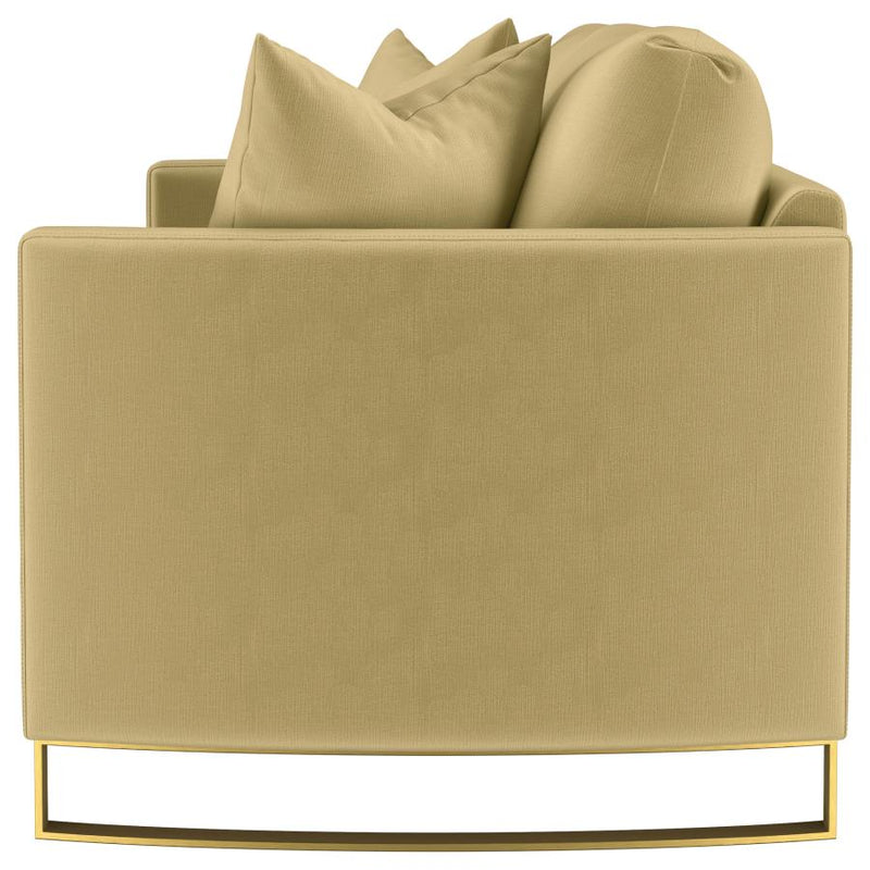 Corliss Upholstered Curved Track Arm Sofa Camel-zoom-
