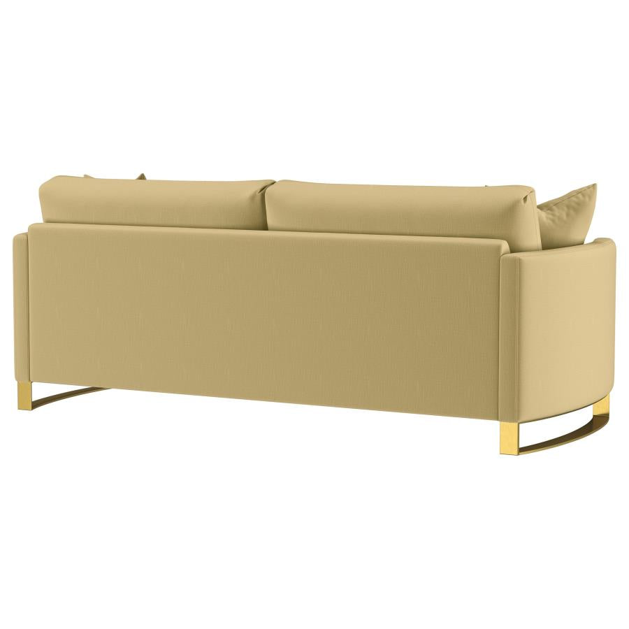 Corliss Upholstered Curved Track Arm Sofa Camel-8