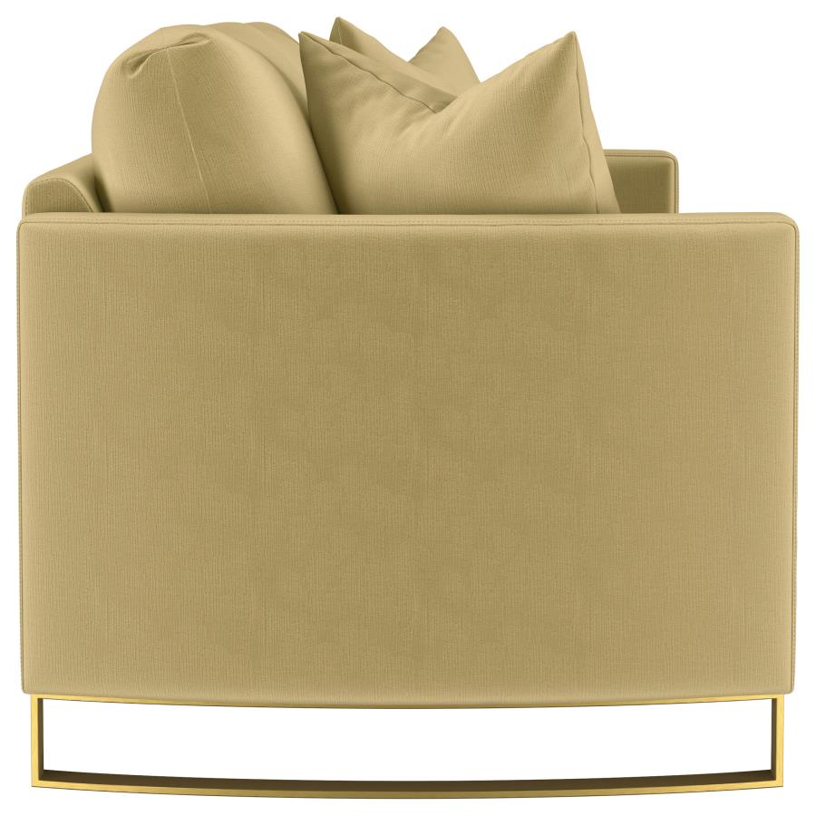Corliss Upholstered Curved Track Arm Sofa Camel-9