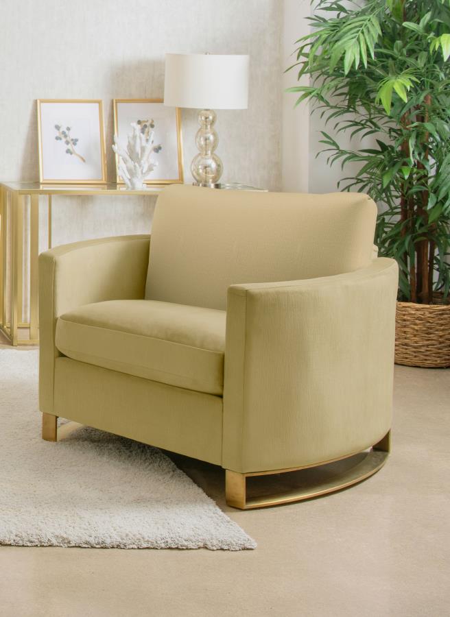 Corliss Upholstered Curved Track Arm Chair Camel-zoom-2