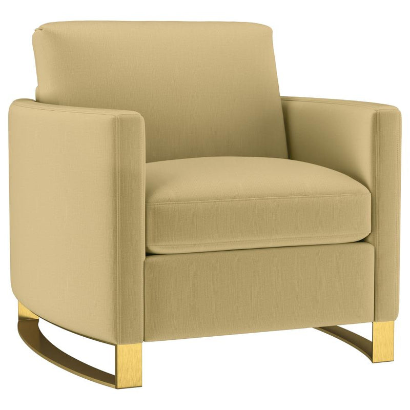 Corliss Upholstered Curved Track Arm Chair Camel-zoom-