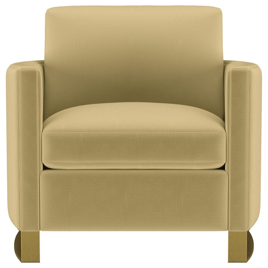 Corliss Upholstered Curved Track Arm Chair Camel-3