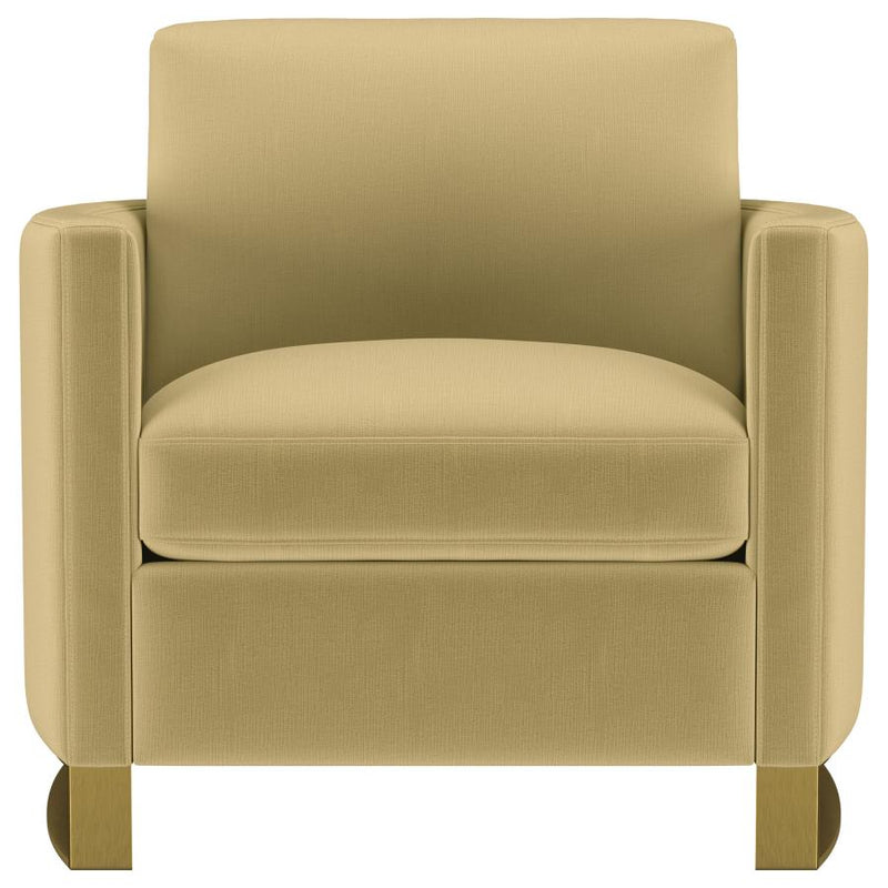 Corliss Upholstered Curved Track Arm Chair Camel-zoom-