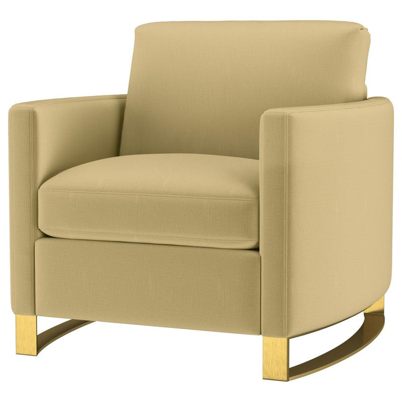 Corliss Upholstered Curved Track Arm Chair Camel-zoom-