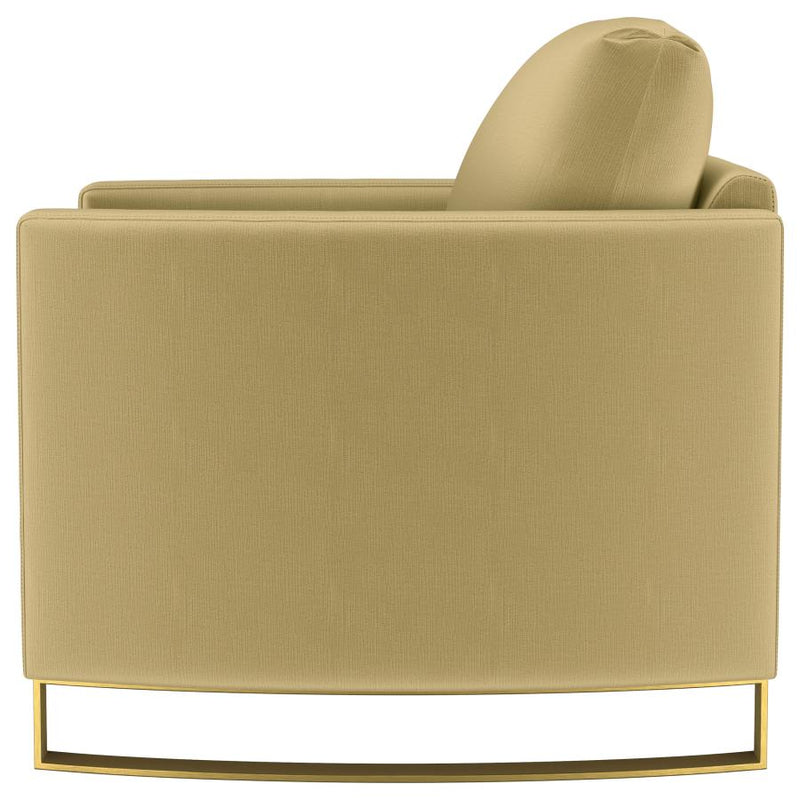 Corliss Upholstered Curved Track Arm Chair Camel-zoom-