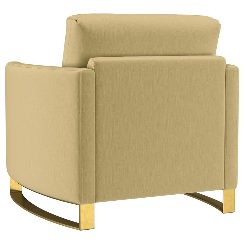 Corliss Upholstered Curved Track Arm Chair Camel-zoom-