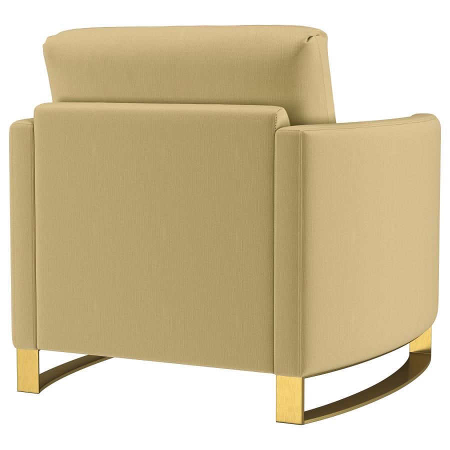 Corliss Upholstered Curved Track Arm Chair Camel-zoom-8