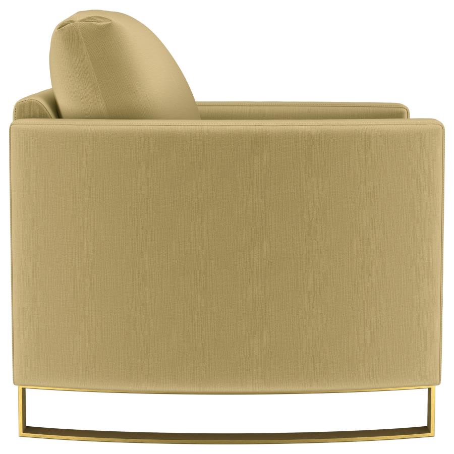 Corliss Upholstered Curved Track Arm Chair Camel-zoom-9
