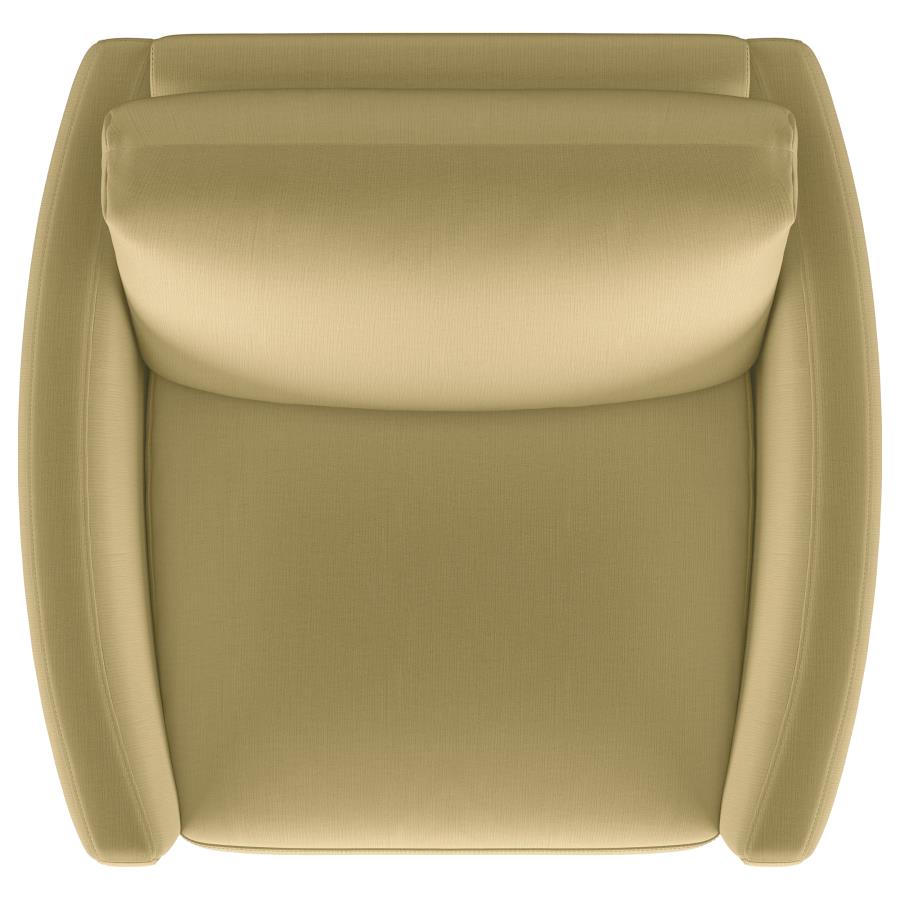 Corliss Upholstered Curved Track Arm Chair Camel-10