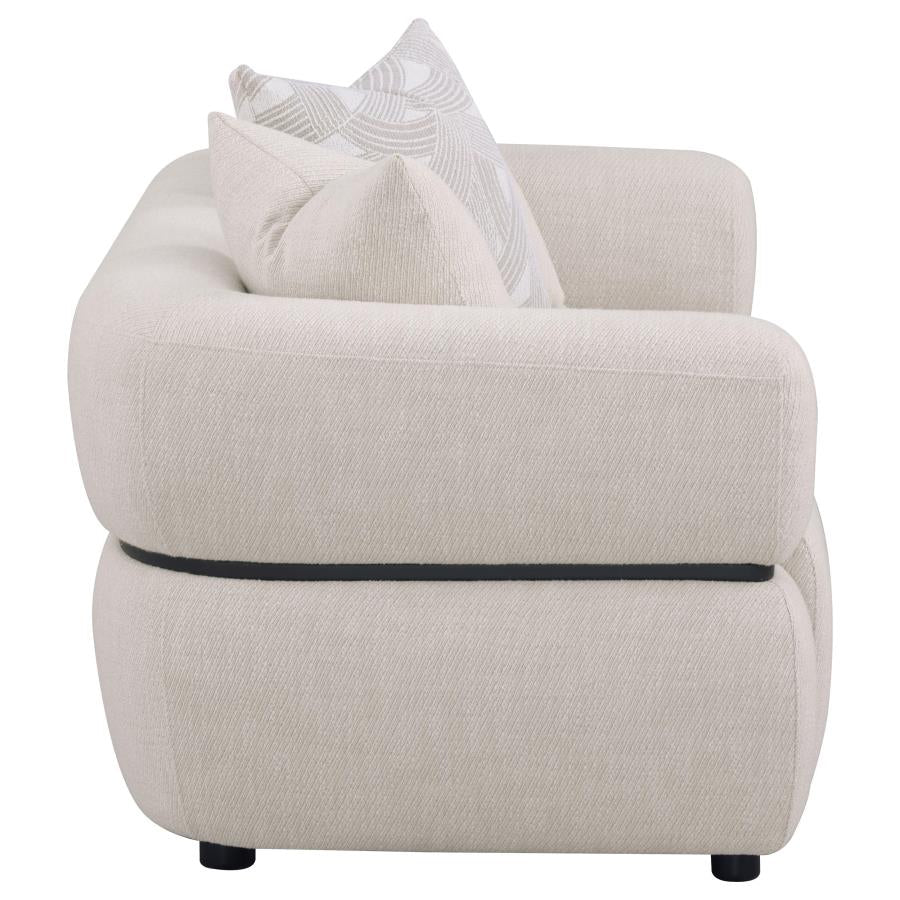 Jeanette 73-inch Fabric Upholstered Round Arm Loveseat Beige-zoom-8