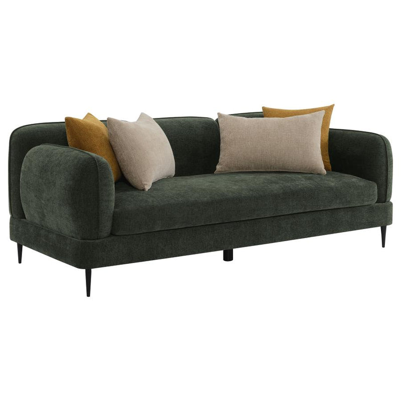 Jade Chenille Upholstered Modern Track Arm Sofa Green-zoom-