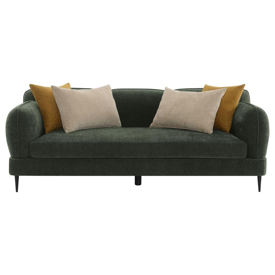 Jade Chenille Upholstered Modern Track Arm Sofa Green-zoom-3