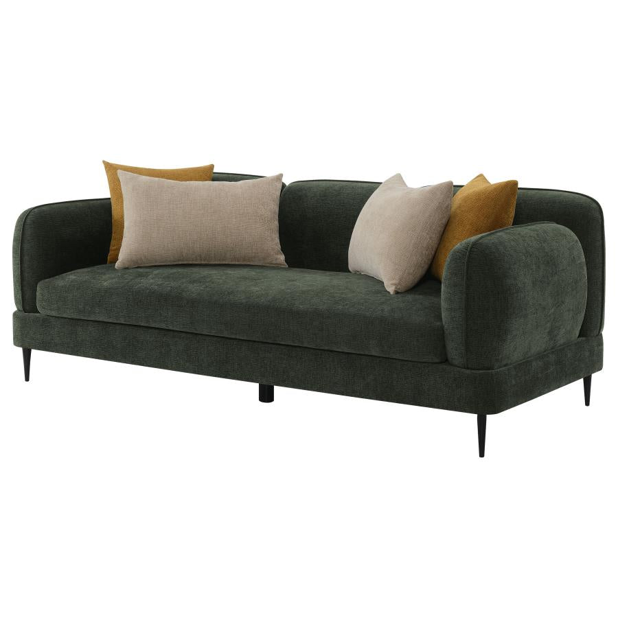 Jade Chenille Upholstered Modern Track Arm Sofa Green-zoom-4