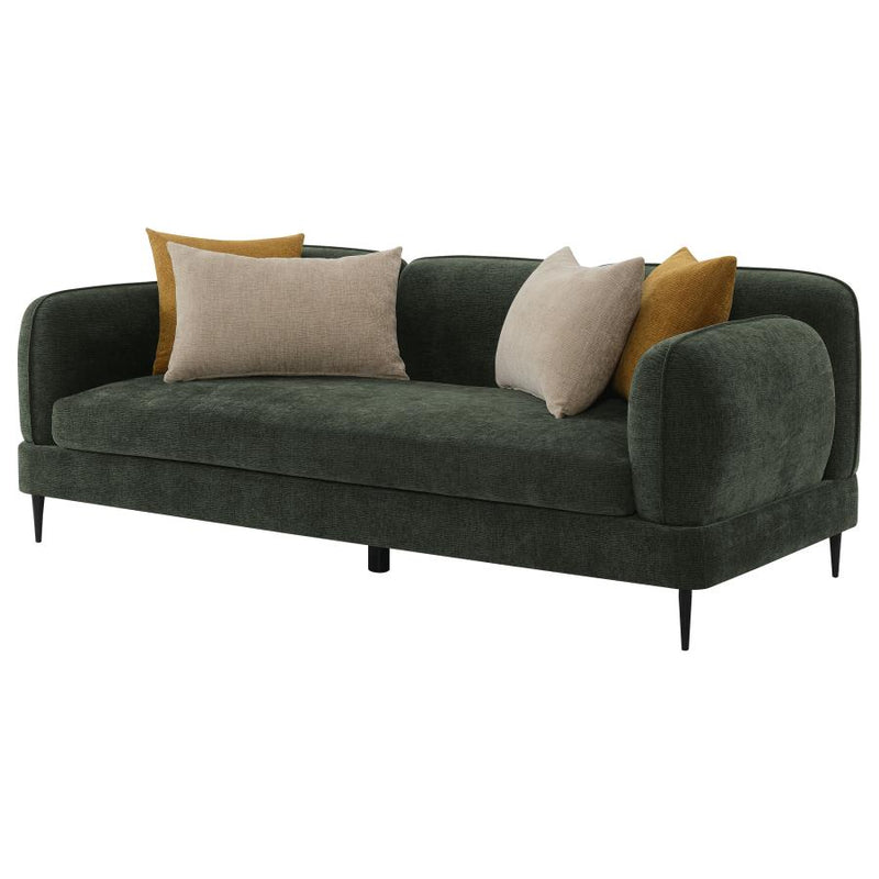 Jade Chenille Upholstered Modern Track Arm Sofa Green-zoom-