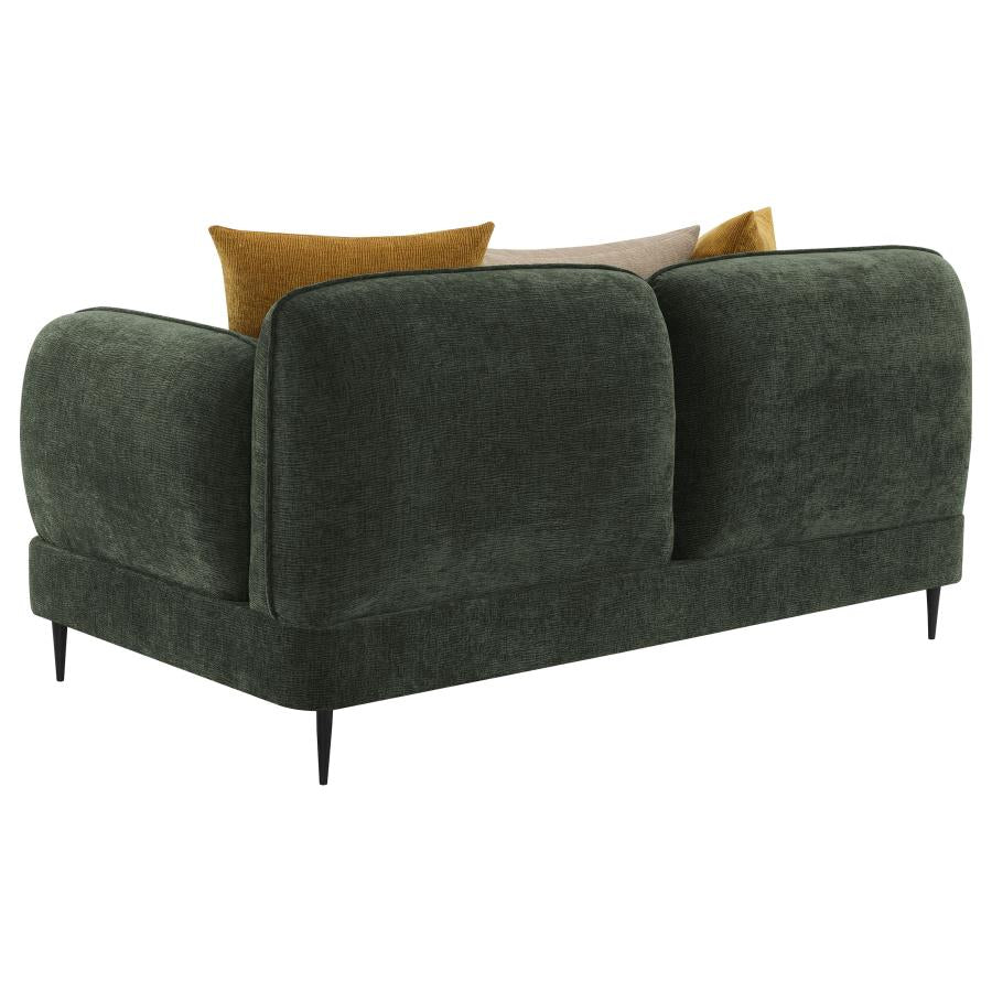 Jade Chenille Upholstered Modern Track Arm Loveseat Green-zoom-6