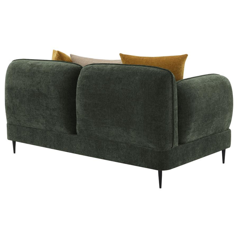 Jade Chenille Upholstered Modern Track Arm Loveseat Green-zoom-