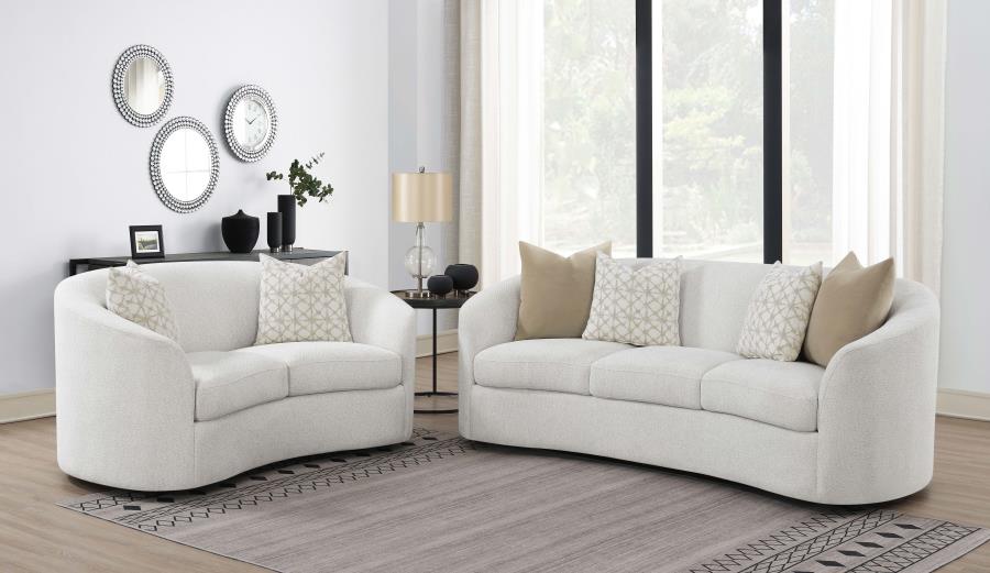 Rainn 2-piece Boucle Upholstered Sloped Arm Sofa Set Latte-zoom-1
