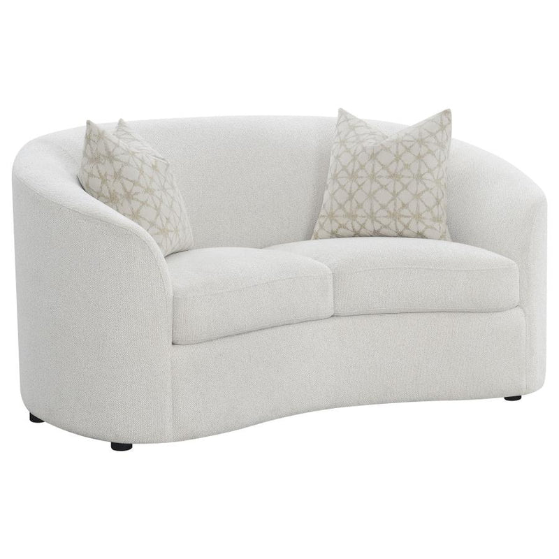 Rainn 2-piece Boucle Upholstered Sloped Arm Sofa Set Latte-zoom-