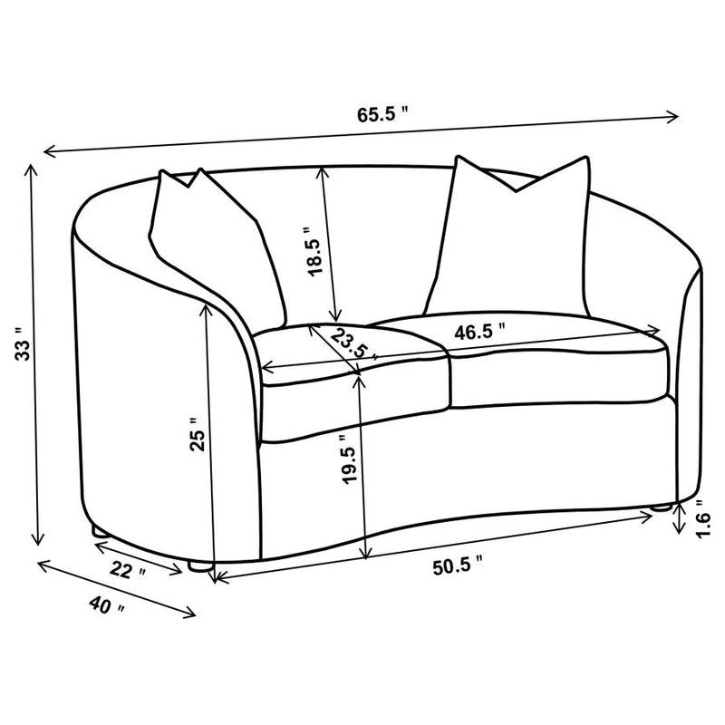Rainn 2-piece Boucle Upholstered Sloped Arm Sofa Set Latte-zoom-