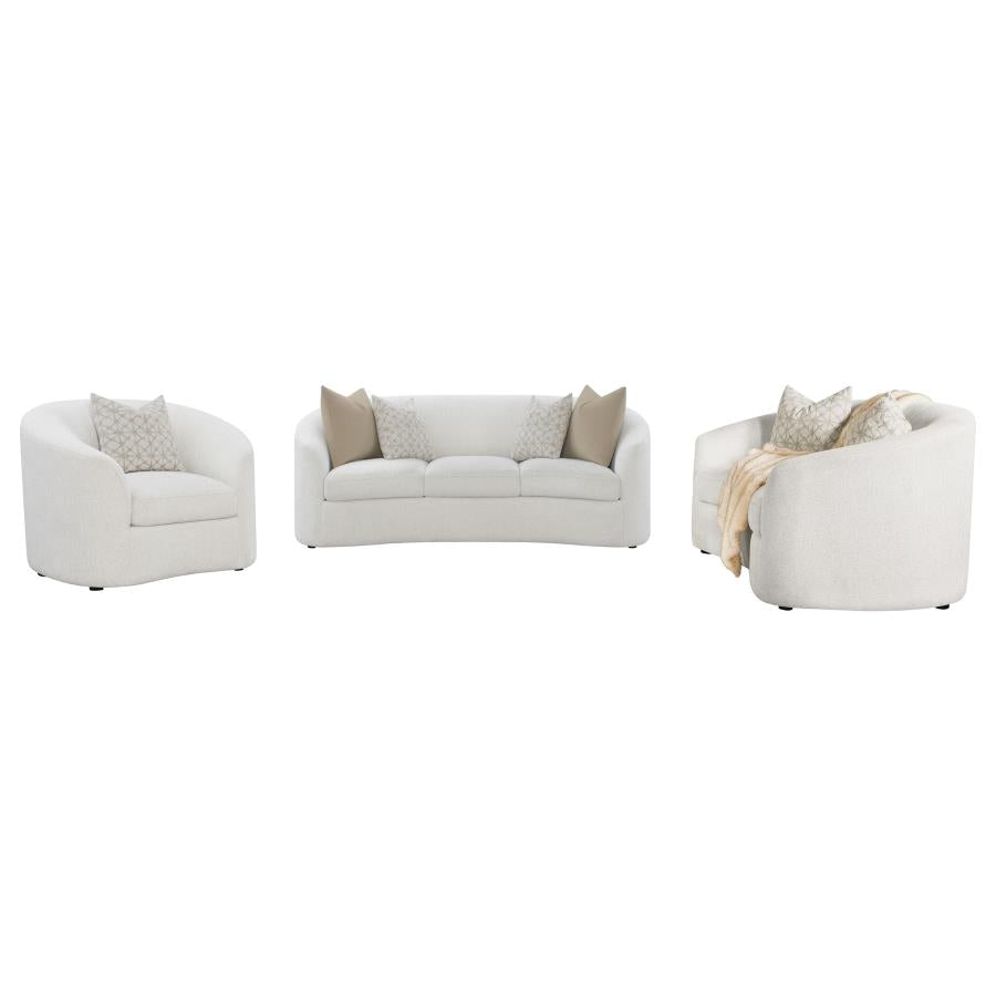Rainn 3-piece Boucle Upholstered Sloped Arm Sofa Set Latte-2