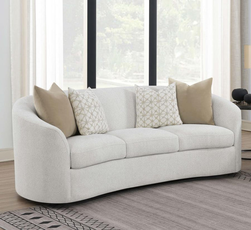 Rainn Boucle Upholstered Sloped Arm Sofa Latte-zoom-