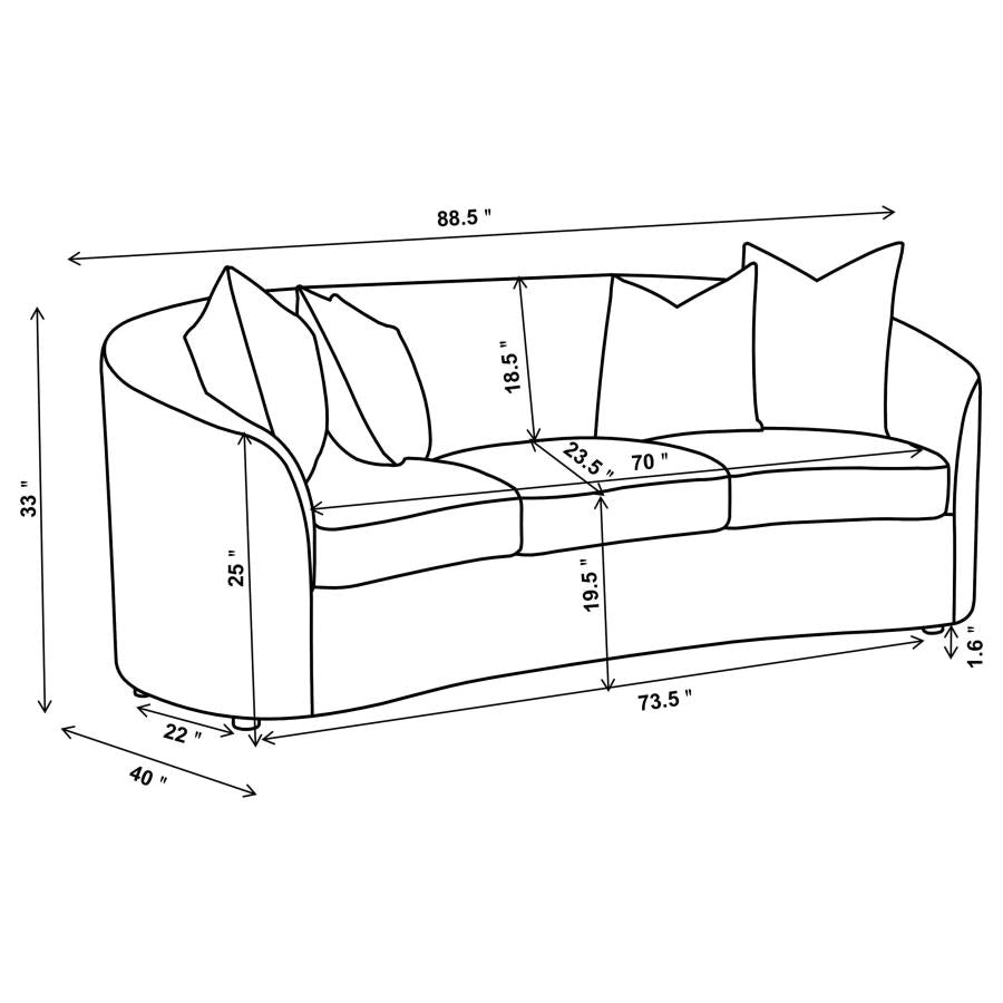 Rainn Boucle Upholstered Sloped Arm Sofa Latte-13