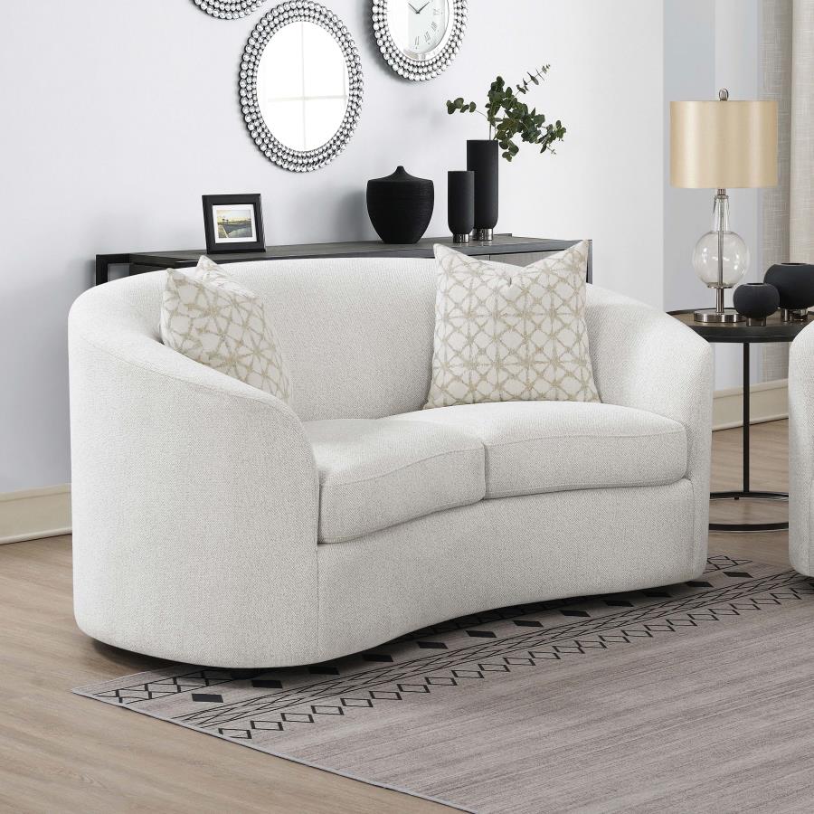Rainn Boucle Upholstered Sloped Arm Loveseat Latte-zoom-2