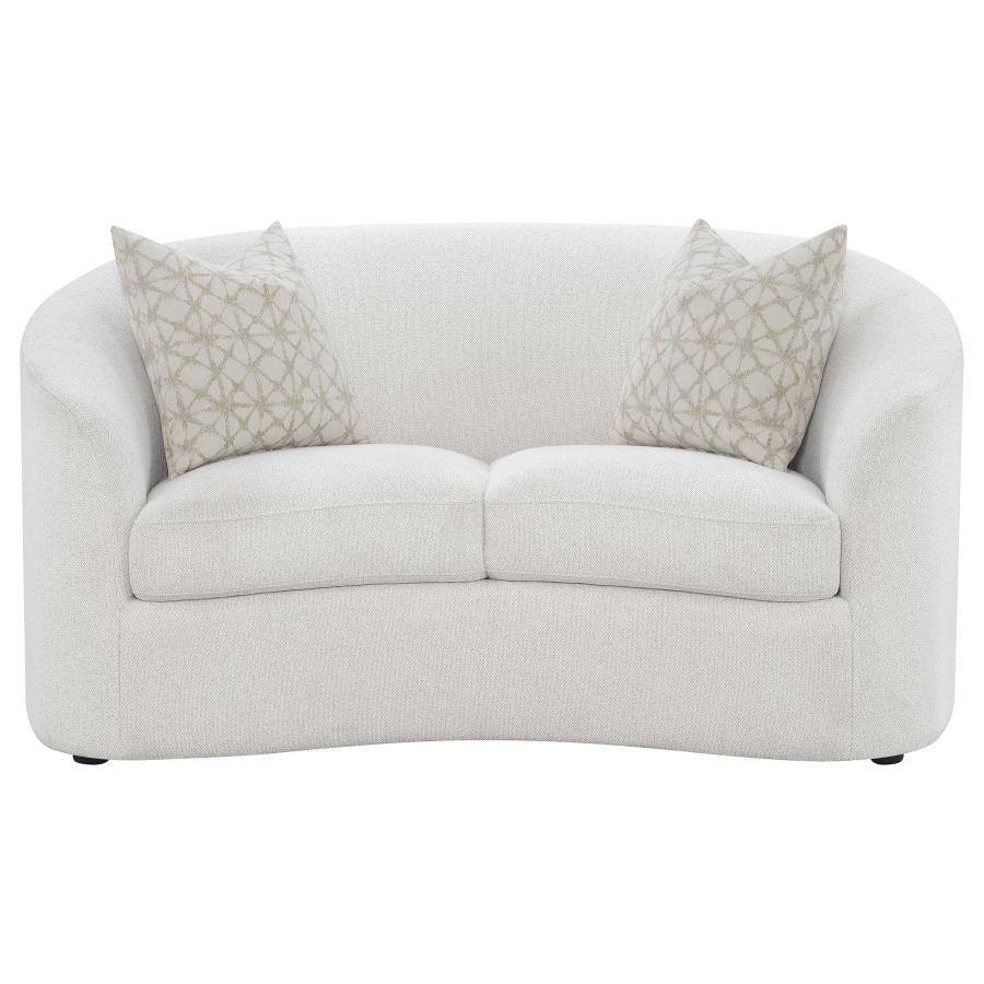 Rainn Boucle Upholstered Sloped Arm Loveseat Latte-3