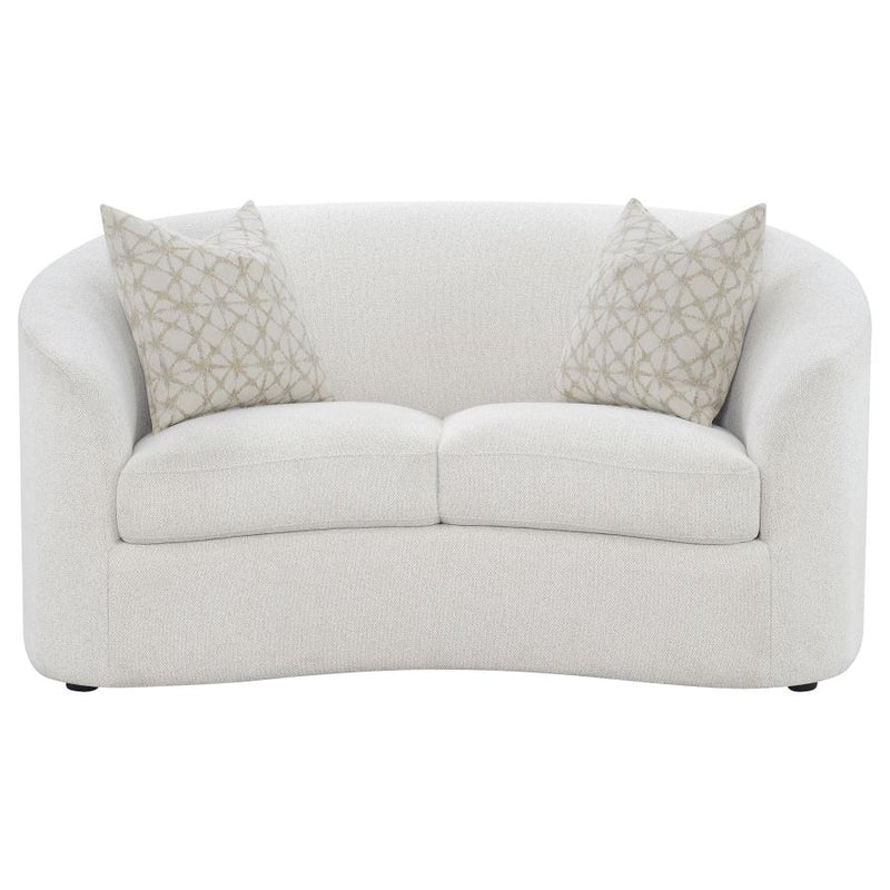 Rainn Boucle Upholstered Sloped Arm Loveseat Latte-zoom-