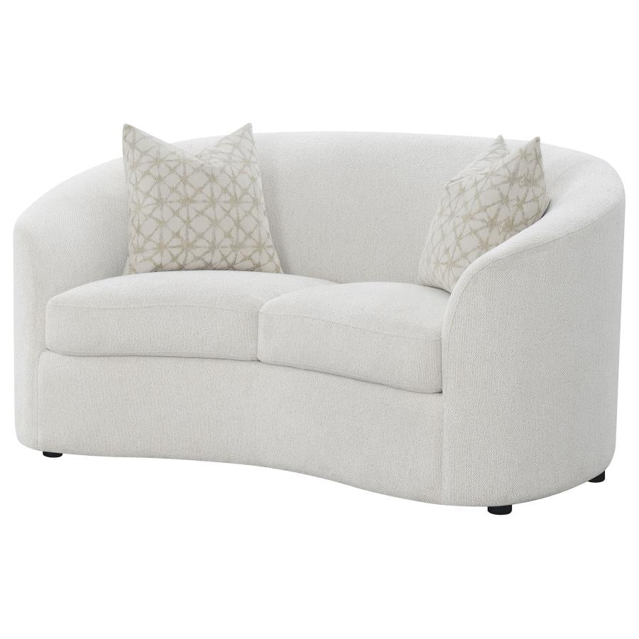 Rainn Boucle Upholstered Sloped Arm Loveseat Latte-4