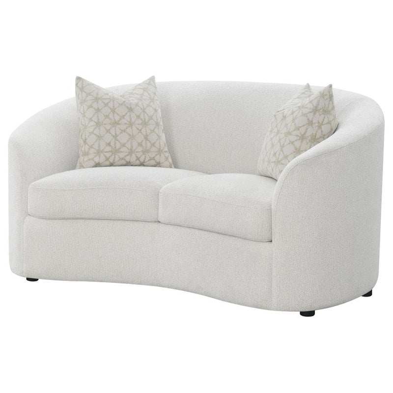 Rainn Boucle Upholstered Sloped Arm Loveseat Latte-zoom-