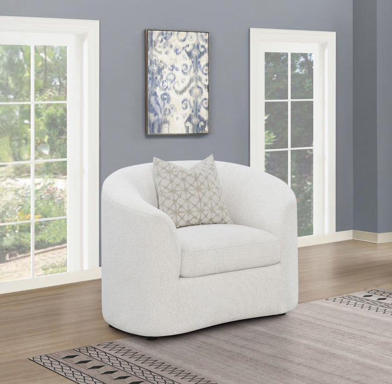 Rainn Boucle Upholstered Sloped Arm Accent Chair Latte-zoom-