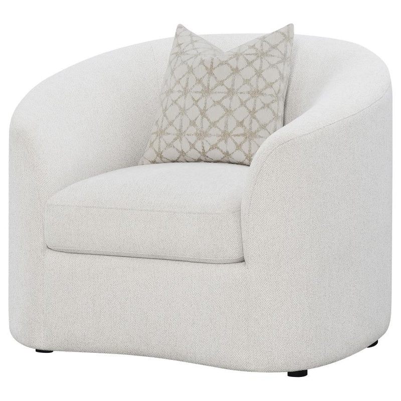 Rainn Boucle Upholstered Sloped Arm Accent Chair Latte-zoom-