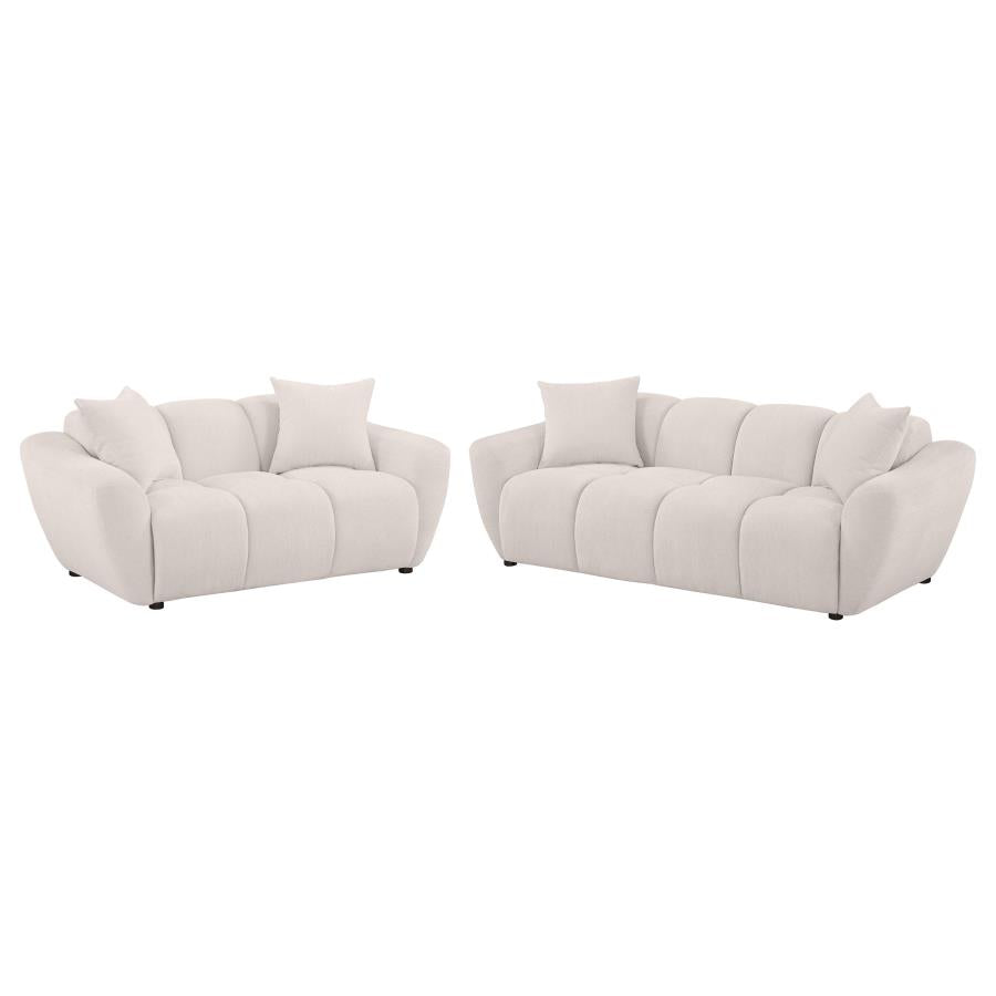 Destino 2-piece Chenille Splayed Arm Sofa Set Greige-zoom-2