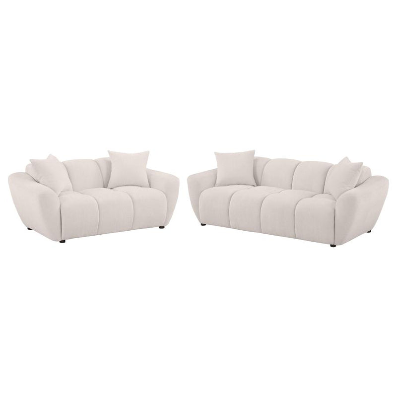 Destino 2-piece Chenille Splayed Arm Sofa Set Greige-zoom-
