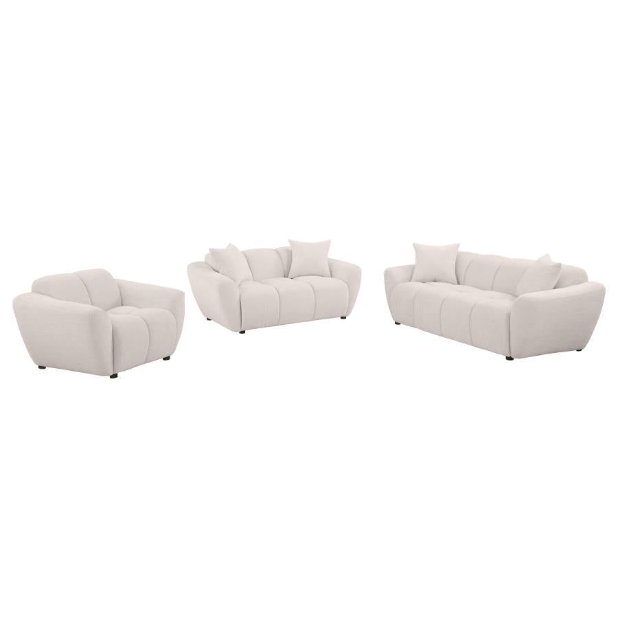 Destino 3-piece Chenille Splayed Arm Sofa Set Greige-2