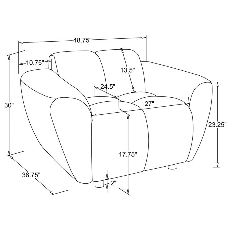 Destino 3-piece Chenille Splayed Arm Sofa Set Greige-zoom-