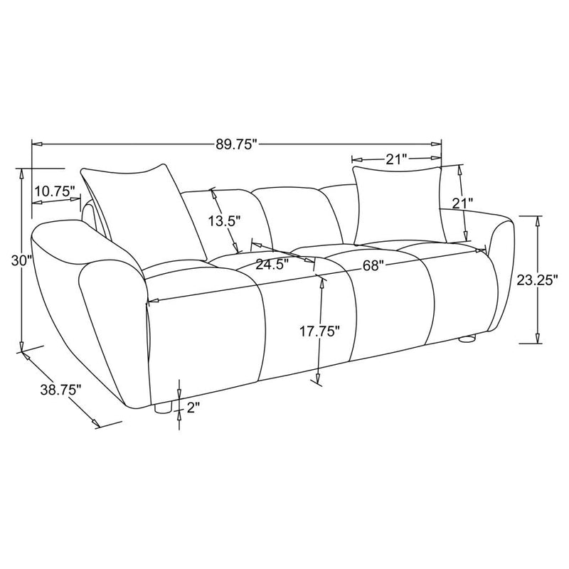 Destino Chenille Upholstered Splayed Arm Sofa Greige-zoom-