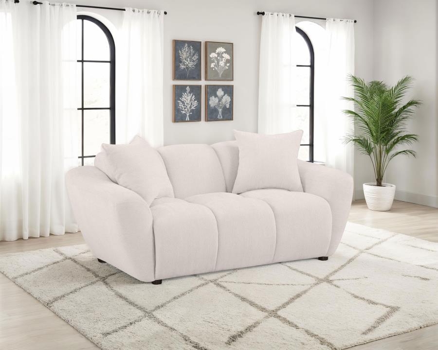 Destino Chenille Upholstered Splayed Arm Loveseat Greige-2
