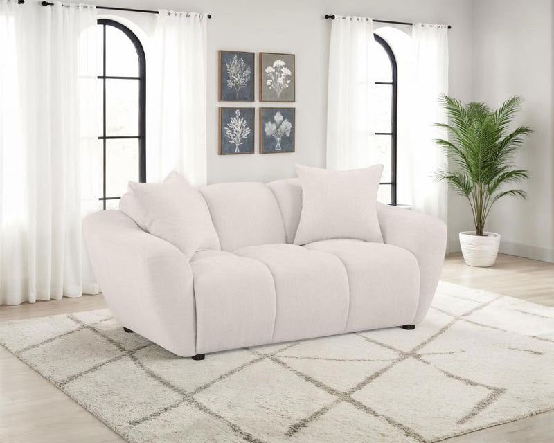 Destino Chenille Upholstered Splayed Arm Loveseat Greige-zoom-