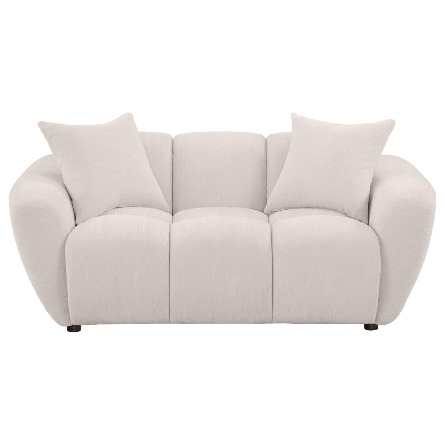 Destino Chenille Upholstered Splayed Arm Loveseat Greige-3