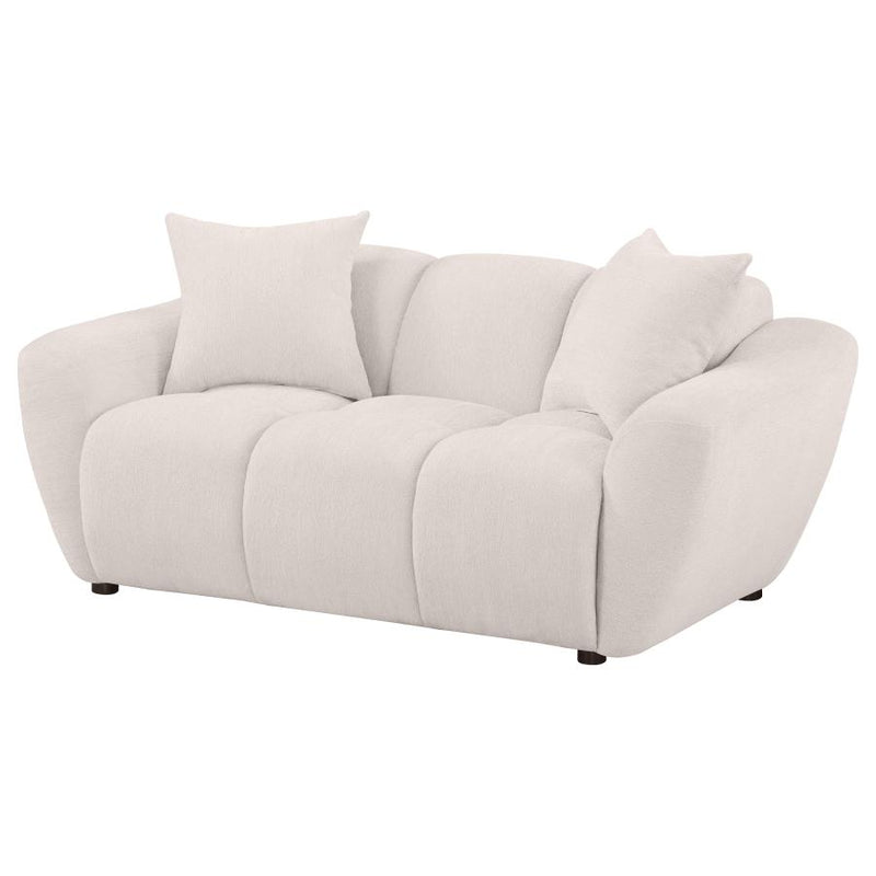 Destino Chenille Upholstered Splayed Arm Loveseat Greige-zoom-