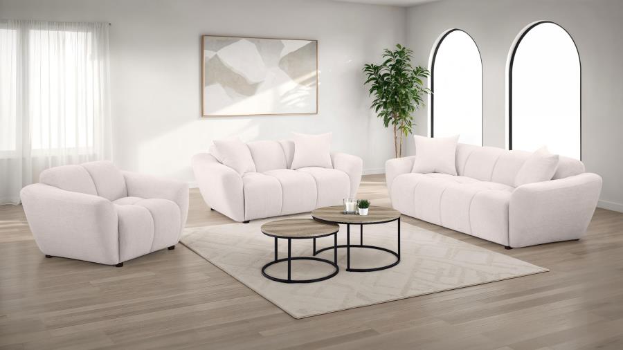 Destino Chenille Upholstered Splayed Arm Loveseat Greige-zoom-12