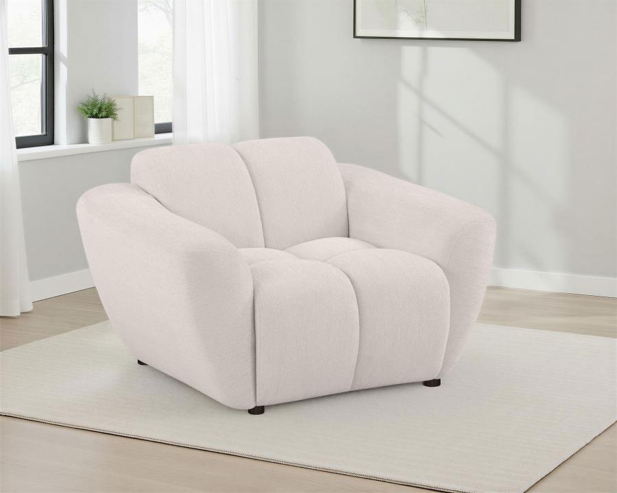 Destino Chenille Upholstered Splayed Arm Accent Chair Greige-zoom-2